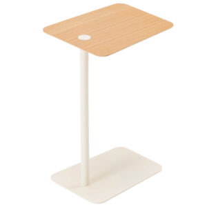 Gazzda Dubov&yacute; odkl&aacute;dac&iacute; stolek Loop 42 x 35 cm s b&iacute;lou podnož&iacute;