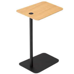 Gazzda Dubov&yacute; odkl&aacute;dac&iacute; stolek Loop 42 x 35 cm s černou podnož&iacute;