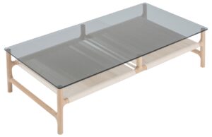 Gazzda Kouřově &scaron;ed&yacute; skleněn&yacute; konferenčn&iacute; stolek Fawn 120 x 60 cm