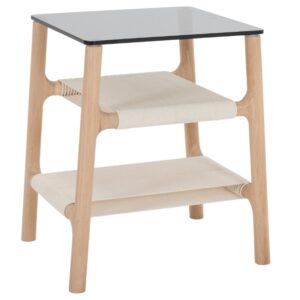 Gazzda Kouřově &scaron;ed&yacute; skleněn&yacute; odkl&aacute;dac&iacute; stolek Fawn 41 x 34 cm