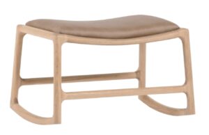 Gazzda Světle hněd&aacute; kožen&aacute; podnožka Dedo 62 x 46 cm