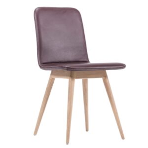 Gazzda Tmavě červen&aacute; kožen&aacute; j&iacute;deln&iacute; židle Ena