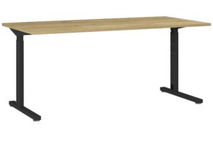 Germania Čern&yacute; v&yacute;&scaron;kově nastaviteln&yacute; pracovn&iacute; stůl Profi 2.0 160 x 80 cm s dubov&yacute;m dekorem