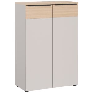 Germania Kr&eacute;mově b&iacute;l&aacute; kancel&aacute;řsk&aacute; skř&iacute;ň Oviedo 120 x 80 cm s dubov&yacute;m dekorem