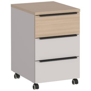 Germania Kr&eacute;mově b&iacute;l&yacute; poj&iacute;zdn&yacute; kontejner Oviedo 40 x 50 cm s dubov&yacute;m dekorem