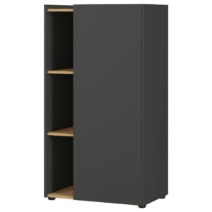 Germania Tmavě &scaron;ed&aacute; kancel&aacute;řsk&aacute; skř&iacute;ň Austin 115 x 62 cm s dubov&yacute;m dekorem