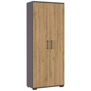 Germania Tmavě &scaron;ed&aacute; kancel&aacute;řsk&aacute; skř&iacute;ň Profi 2.0 200 x 80 cm s dubov&yacute;m dekorem