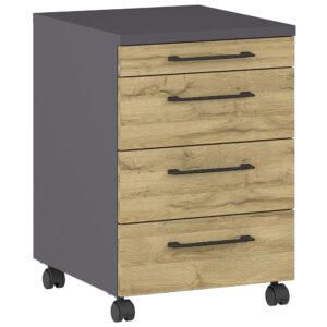 Germania Tmavě &scaron;ed&yacute; poj&iacute;zdn&yacute; kontejner Profi 2.0 42 x 49 cm s dubov&yacute;m dekorem