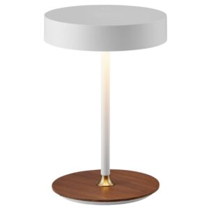 Halo Design B&iacute;l&aacute; kovov&aacute; nab&iacute;jec&iacute; stoln&iacute; LED lampa On the Move 19 cm