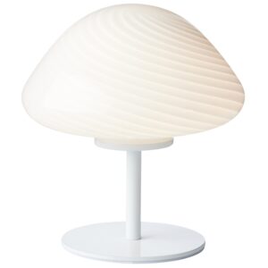Halo Design Op&aacute;lově b&iacute;l&aacute; skleněn&aacute; stoln&iacute; lampa Mini Mush 17 cm