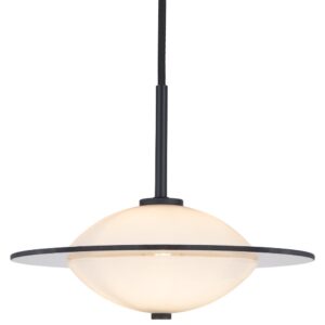 Halo Design Op&aacute;lově b&iacute;l&eacute; skleněn&eacute; z&aacute;věsn&eacute; světlo Orbit 24 cm s čern&yacute;m zavě&scaron;en&iacute;m