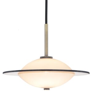 Halo Design Op&aacute;lově b&iacute;l&eacute; skleněn&eacute; z&aacute;věsn&eacute; světlo Orbit 24 cm s mosazn&yacute;m zavě&scaron;en&iacute;m