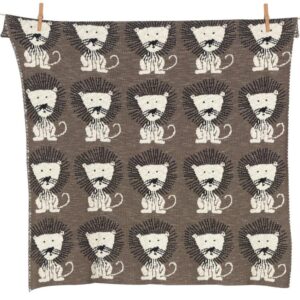 Hněd&aacute; bavlněn&aacute; dětsk&aacute; deka Quax Lion 100 x 80 cm