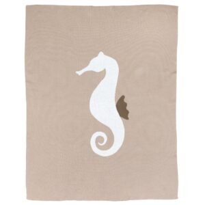 Hněd&aacute; bavlněn&aacute; dětsk&aacute; deka Quax Seahorse 100 x 80 cm