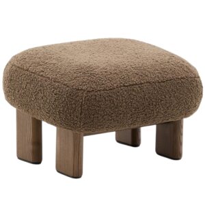 Hněd&aacute; boucl&eacute; podnožka Kave Home Nema 66