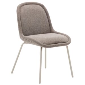 Hněd&aacute; čalouněn&aacute; j&iacute;deln&iacute; židle Kave Home Aimin II.