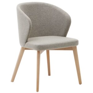 Hněd&aacute; čalouněn&aacute; j&iacute;deln&iacute; židle Kave Home Darice