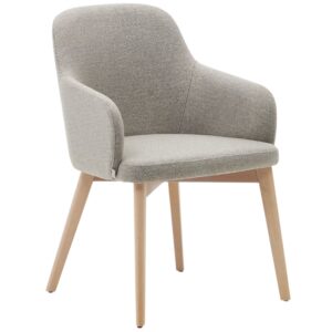 Hněd&aacute; čalouněn&aacute; j&iacute;deln&iacute; židle Kave Home Nelida