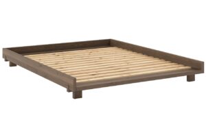 Hněd&aacute; dřevěn&aacute; dvojlůžkov&aacute; postel Karup Design Social 160 x 200 cm