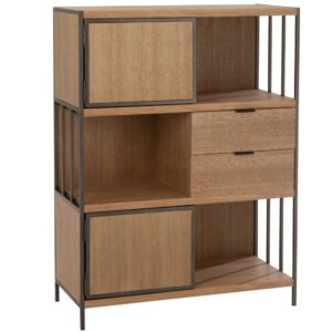 Hněd&aacute; dřevěn&aacute; knihovna J-line Differa 120