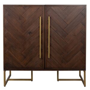 Hněd&aacute; dřevěn&aacute; vinot&eacute;ka DUTCHBONE Class 100 x 50 cm