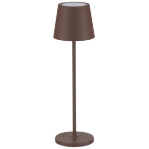 Hněd&aacute; kovov&aacute; nab&iacute;jec&iacute; stoln&iacute; LED lampa Nova Luce Seina