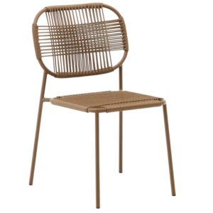 Hněd&aacute; kovov&aacute; zahradn&iacute; židle Kave Home Talaier