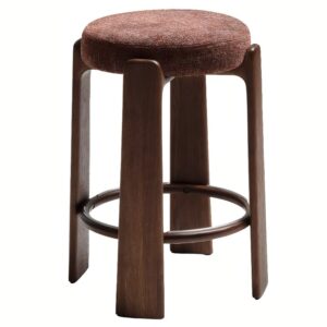 Hněd&aacute; ořechov&aacute; barov&aacute; židle Kave Home Granite II. 75 cm