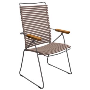 Hněd&aacute; plastov&aacute; polohovac&iacute; zahradn&iacute; židle HOUE Click