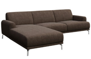 Hněd&aacute; rohov&aacute; l&aacute;tkov&aacute; pohovka MESONICA Puzo I