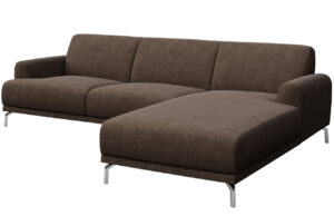 Hněd&aacute; rohov&aacute; l&aacute;tkov&aacute; pohovka MESONICA Puzo I