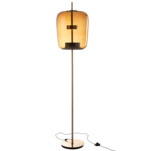 Hněd&aacute; skleněn&aacute; stojac&iacute; LED lampa J-line Gally 168 cm