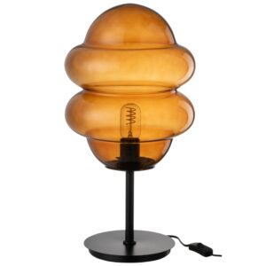 Hněd&aacute; skleněn&aacute; stoln&iacute; lampa J-line Sponky