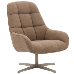 Hněd&eacute; čalouněn&eacute; otočn&eacute; křeslo Kave Home Jaspe