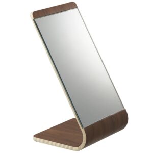Hněd&eacute; dřevěn&eacute; kosmetick&eacute; zrcadlo Yamazaki Rin 23