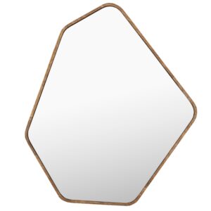 Hněd&eacute; dřevěn&eacute; z&aacute;věsn&eacute; zrcadlo DUTCHBONE BRYN 50 x 41