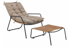 Hněd&eacute; kovov&eacute; leh&aacute;tko s podnožkou Bloomingville Boel