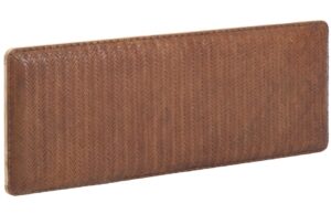 Hněd&eacute; kožen&eacute; čelo Kave Home Natesa 60 x 163 cm