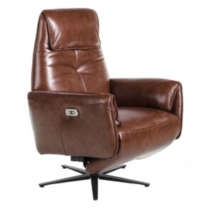 Hněd&eacute; kožen&eacute; otočn&eacute; křeslo Angel Cerd&aacute; No. 5056