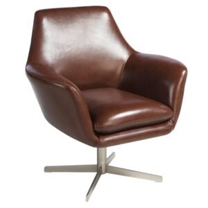 Hněd&eacute; kožen&eacute; otočn&eacute; křeslo Angel Cerd&aacute; No. 5093