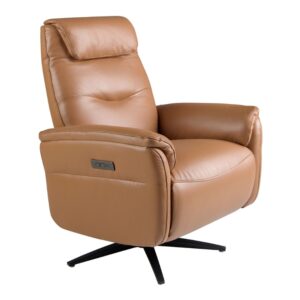 Hněd&eacute; kožen&eacute; otočn&eacute; křeslo Angel Cerd&aacute; No. 5115