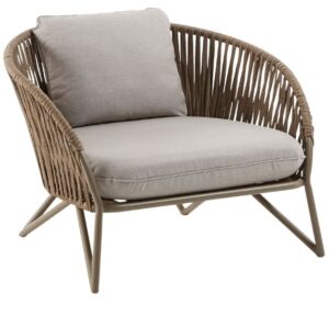 Hněd&eacute; l&aacute;tkov&eacute; zahradn&iacute; křeslo Kave Home Branzie