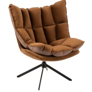 Hněd&eacute; sametov&eacute; otočn&eacute; křeslo J-line Handiet