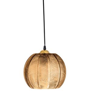 Hněd&eacute; skleněn&eacute; z&aacute;věsn&eacute; světlo Bloomingville Adar 22 cm