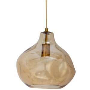 Hněd&eacute; skleněn&eacute; z&aacute;věsn&eacute; světlo Bloomingville Azizi 30 x 30 cm