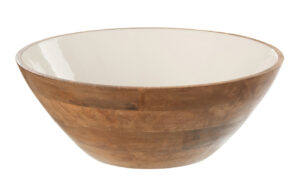 Hnědo-b&iacute;l&aacute; dřevěn&aacute; m&iacute;sa J-line Mane 40 cm