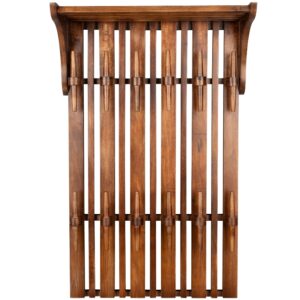 Hněd&yacute; dřevěn&yacute; n&aacute;stěnn&yacute; vě&scaron;&aacute;k DUTCHBONE JAKUB 110 x 66 cm