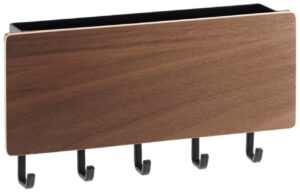 Hněd&yacute; dřevěn&yacute; n&aacute;stěnn&yacute; vě&scaron;&aacute;k na kl&iacute;če Yamazaki Rin 9