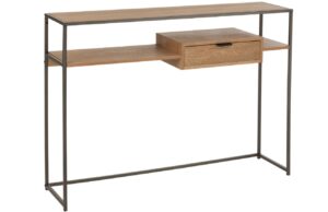 Hněd&yacute; dřevěn&yacute; toaletn&iacute; stolek J-line Differa 120 x 30 cm