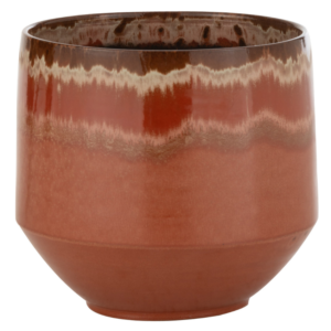 Hněd&yacute; keramick&yacute; květin&aacute;č J-line Alone 27 cm